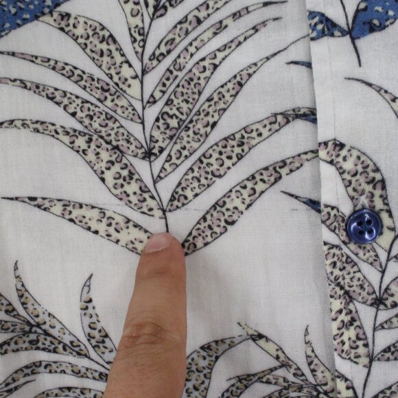 Robert graham shirt mens 4XL Mar Azul Gauze Cotton Cheetah Palm Leaf classic fit - Picture 2 of 16
